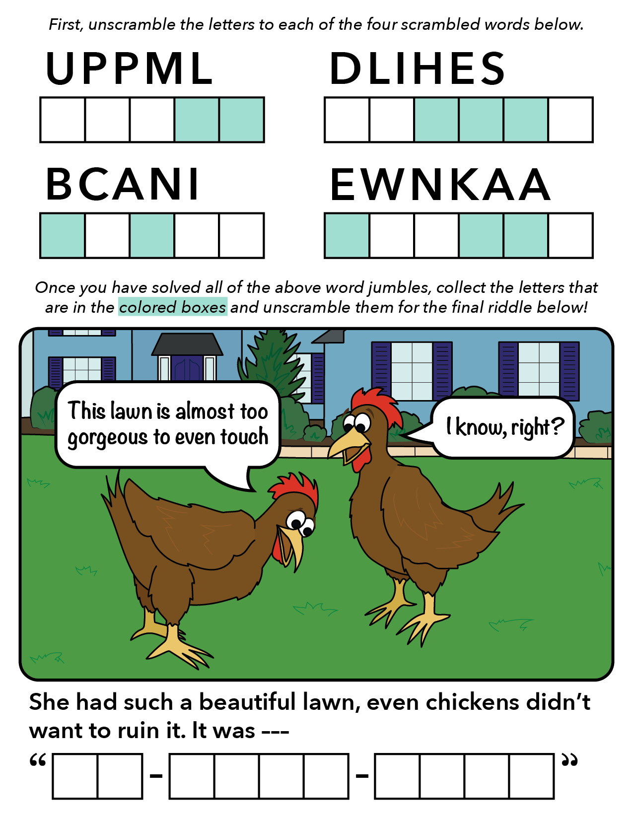 Newsletter Word Jumble Answers